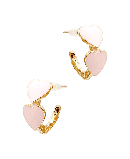 Double Heart Hoop Earring