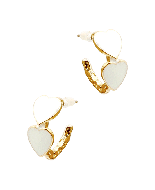 Double Heart Hoop Earring