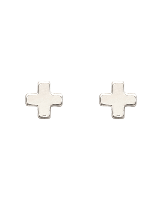 Cross Metal Post Earring
