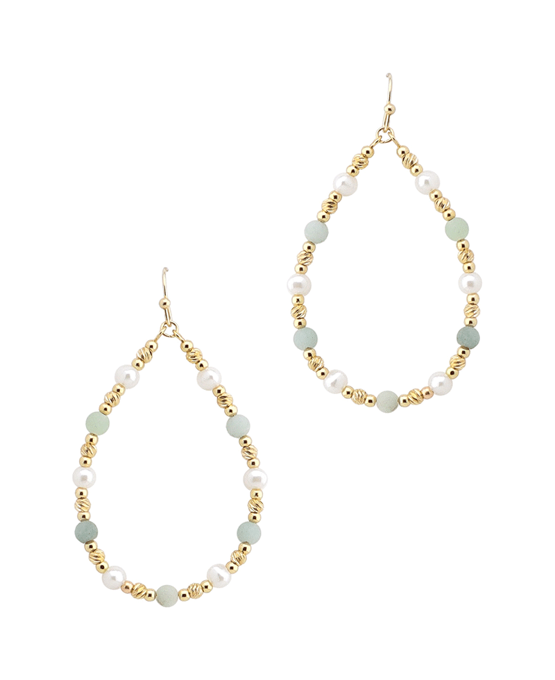 Multi Bead Teardrop Earring