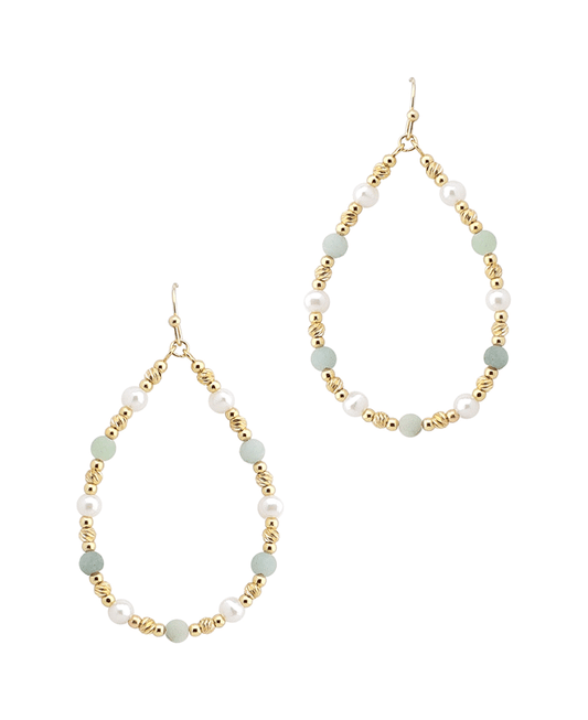 Multi Bead Teardrop Earring