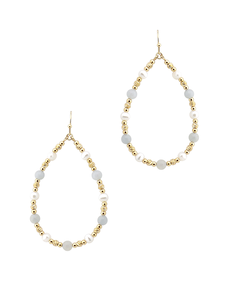 Multi Bead Teardrop Earring