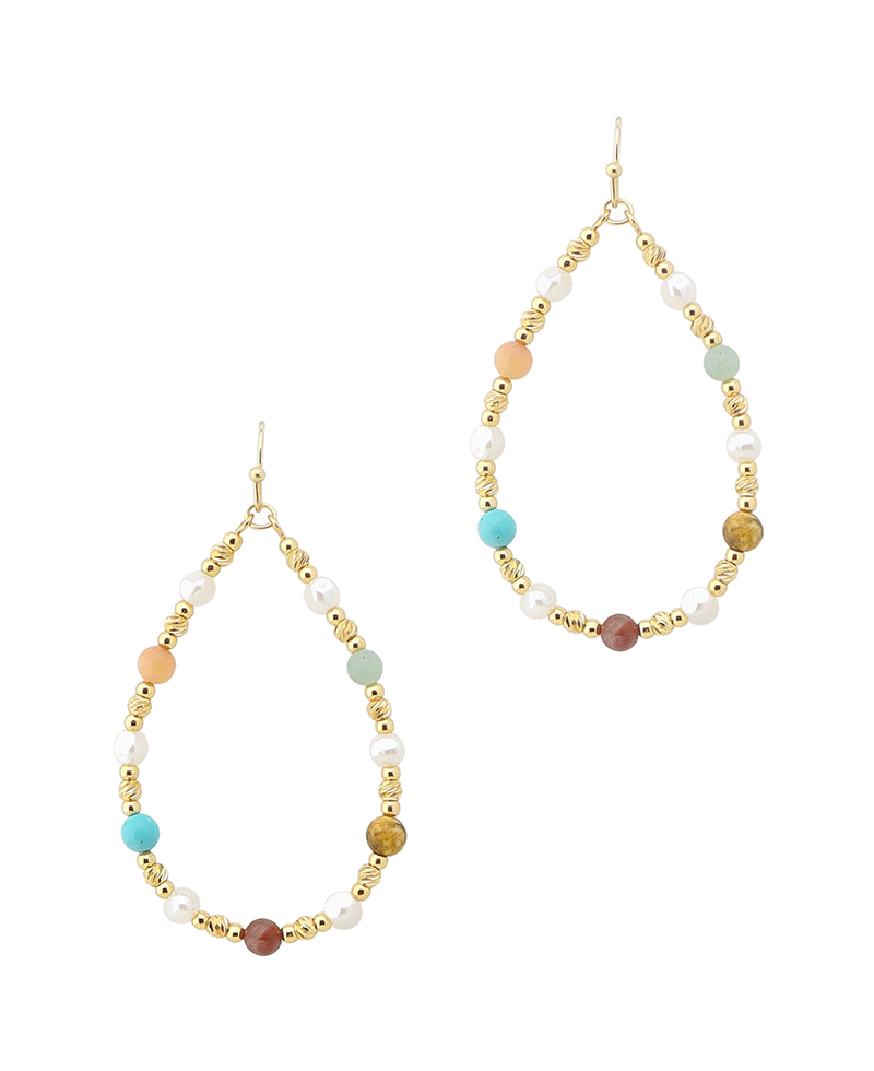 Multi Bead Teardrop Earring