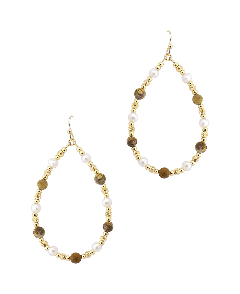 Multi Bead Teardrop Earring