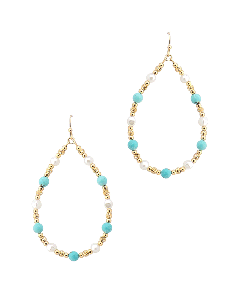Multi Bead Teardrop Earring