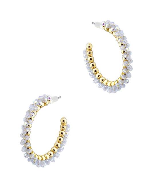 Glass Bead Hoop Earring