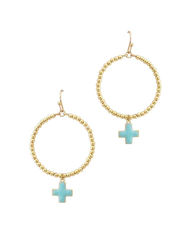 Cross Ball Round Earring