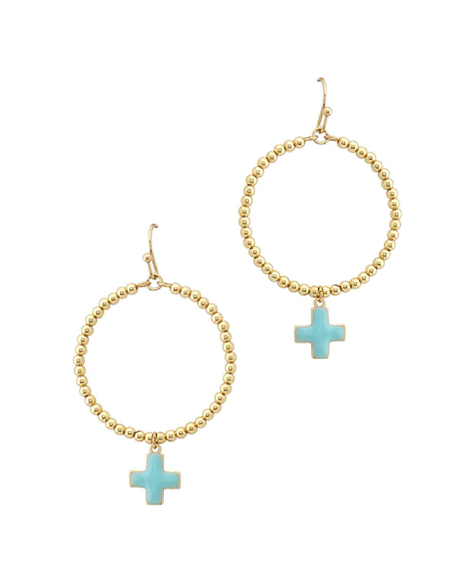Cross Ball Round Earring