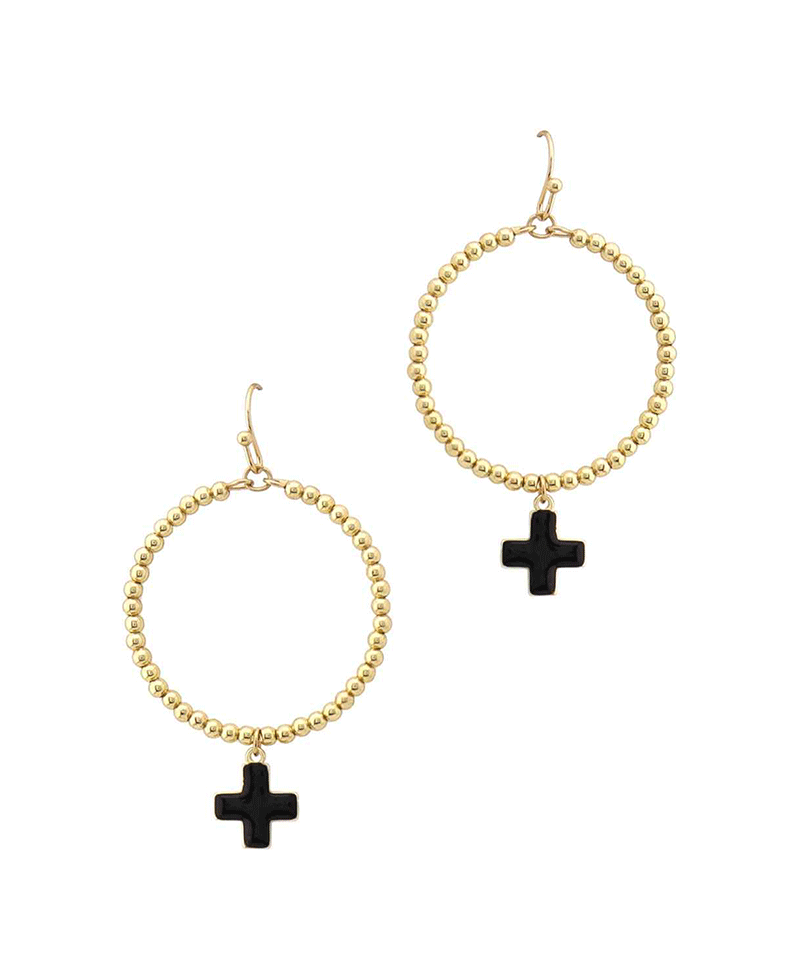 Cross Ball Round Earring