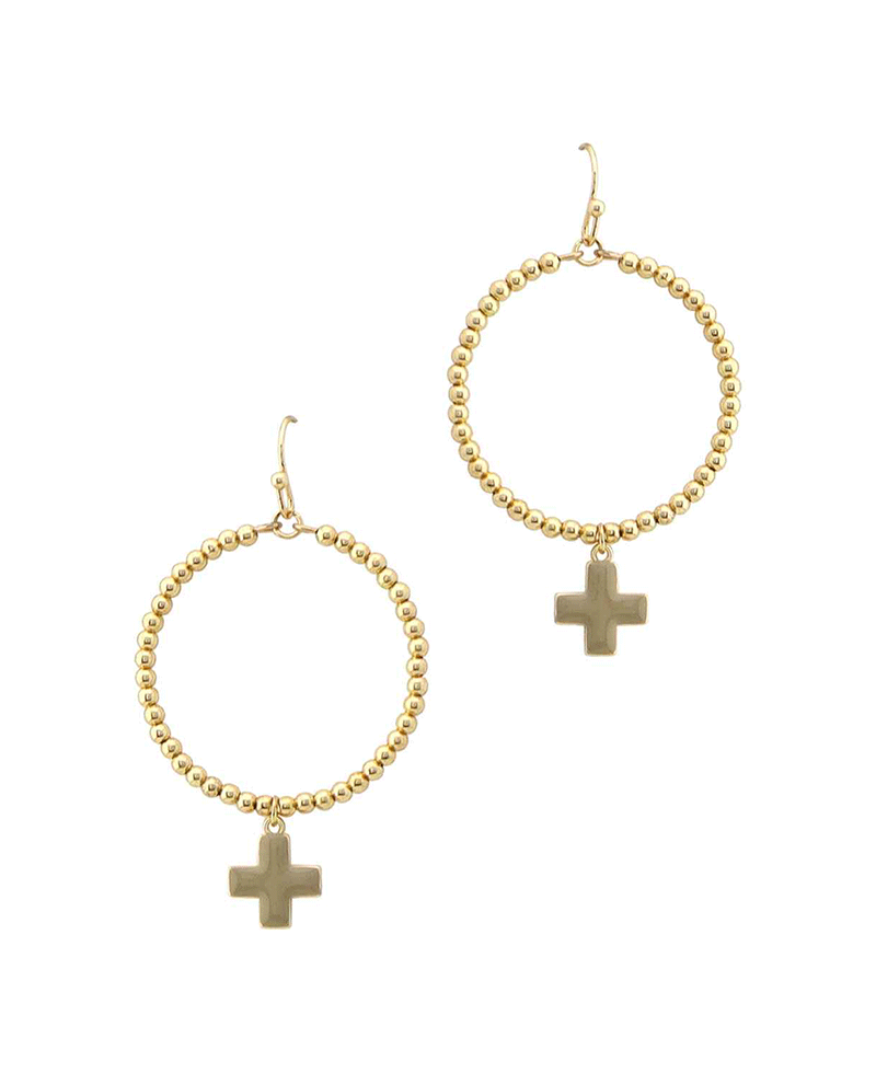Cross Ball Round Earring