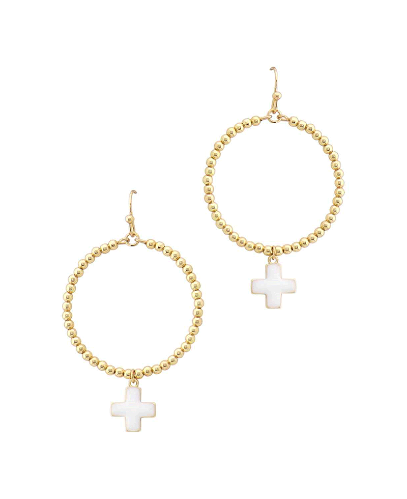 Cross Ball Round Earring