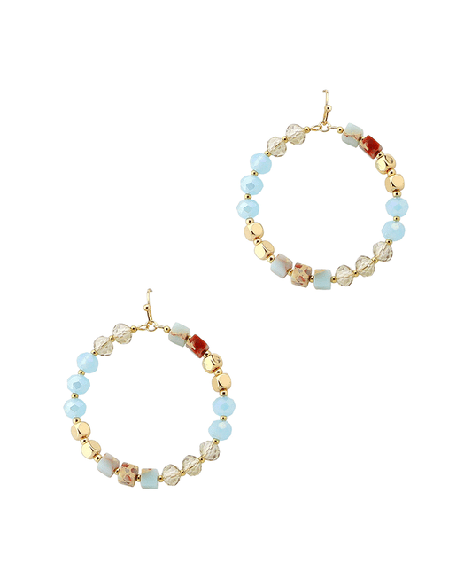 Multi Bead Round Earring