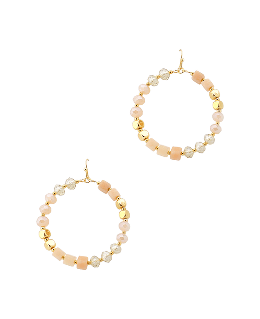 Multi Bead Round Earring
