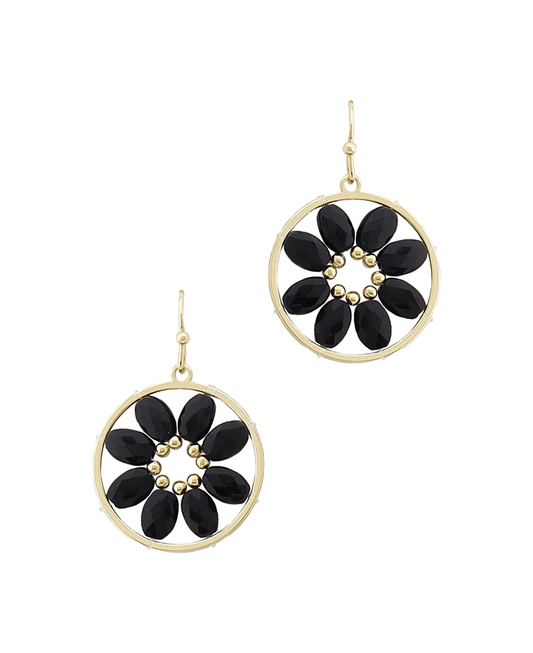 Flower Beads Circle Earring