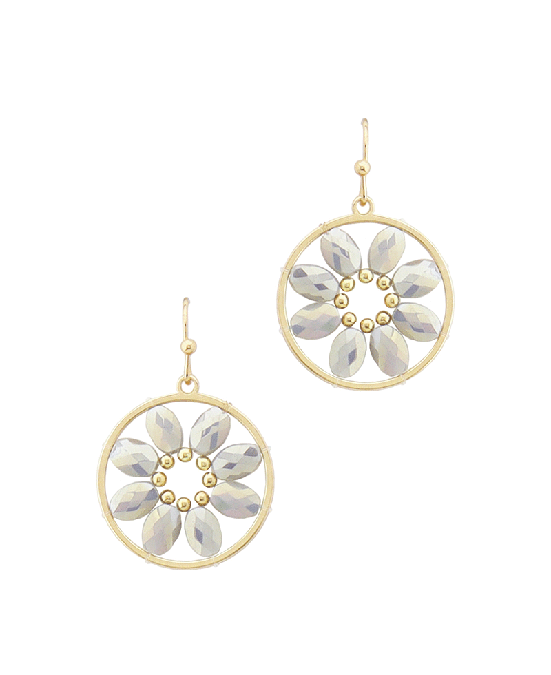 Flower Beads Circle Earring