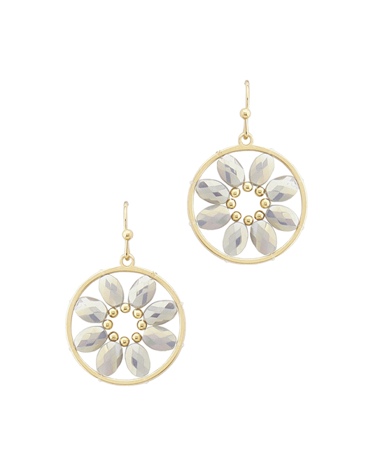 Flower Beads Circle Earring