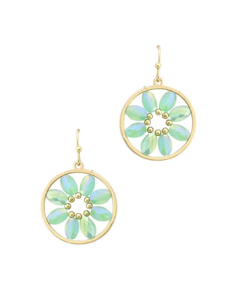 Flower Beads Circle Earring