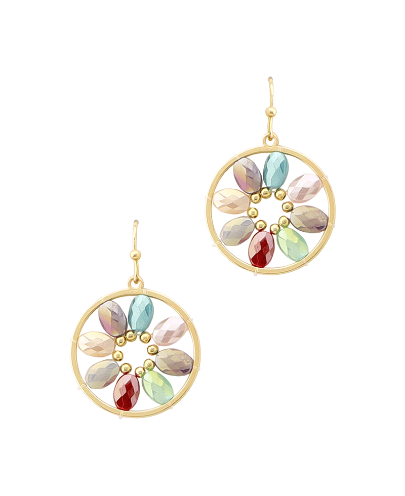 Flower Beads Circle Earring