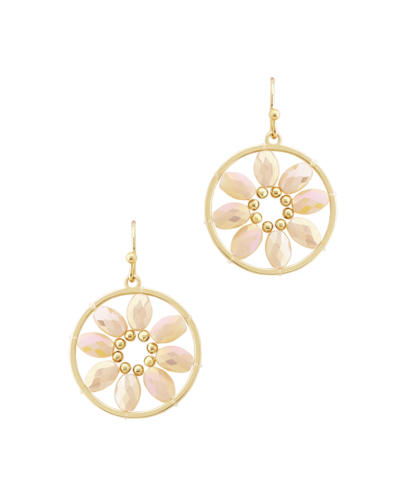 Flower Beads Circle Earring