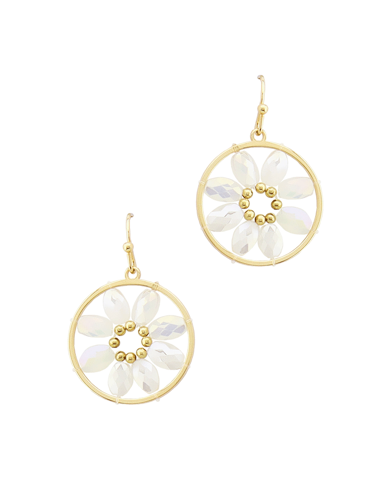 Flower Beads Circle Earring