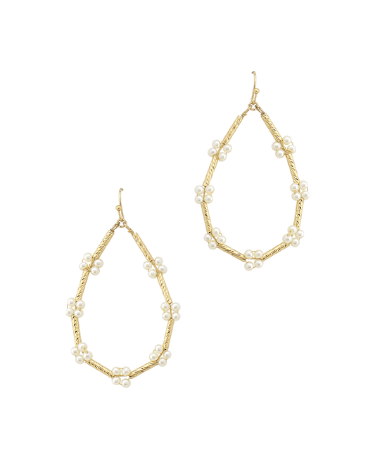 Teardrop Pipe w/ Beads Earring