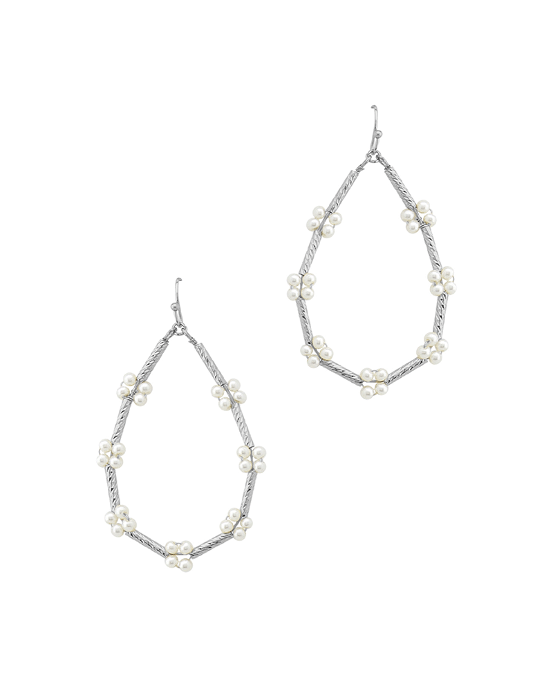Teardrop Pipe w/ Beads Earring