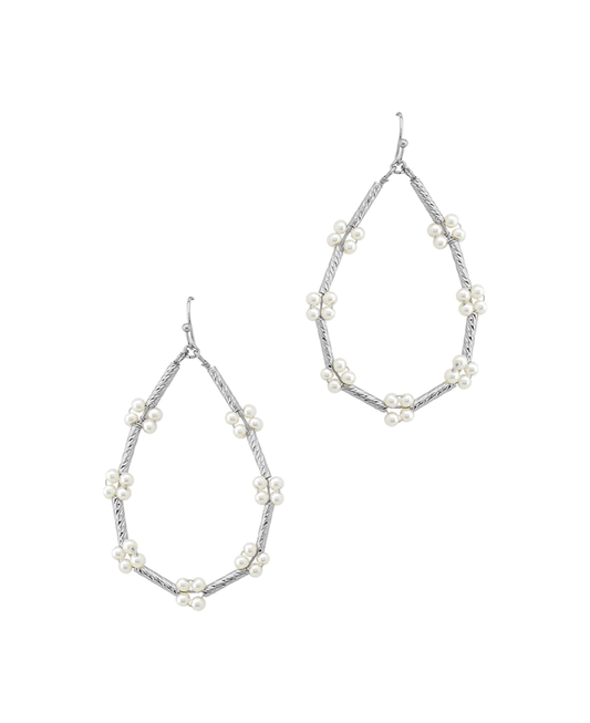 Teardrop Pipe w/ Beads Earring