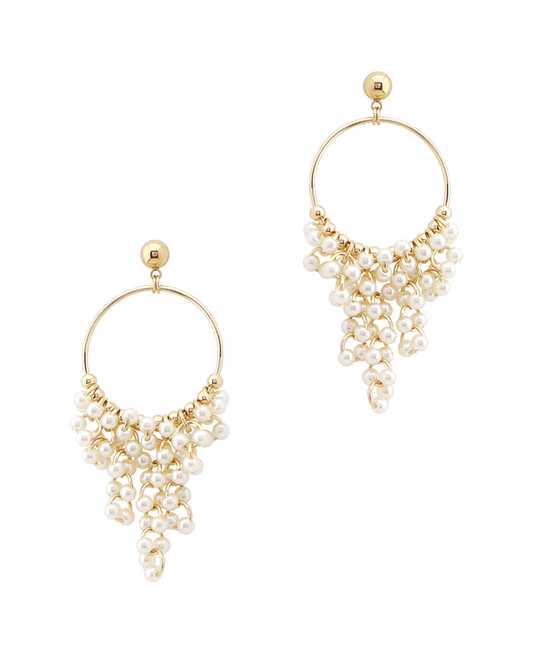 Pearl Cluster Round Post Earring