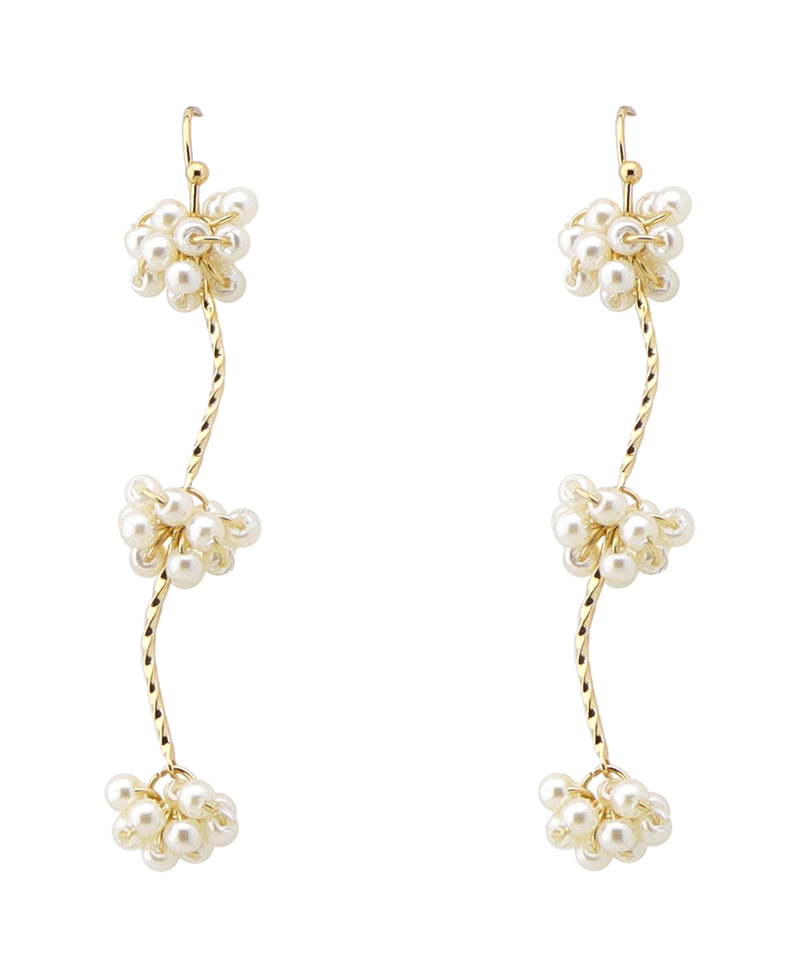Metal w/ Pearls Drop Earring