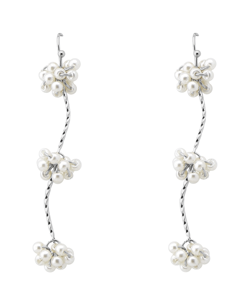 Metal w/ Pearls Drop Earring