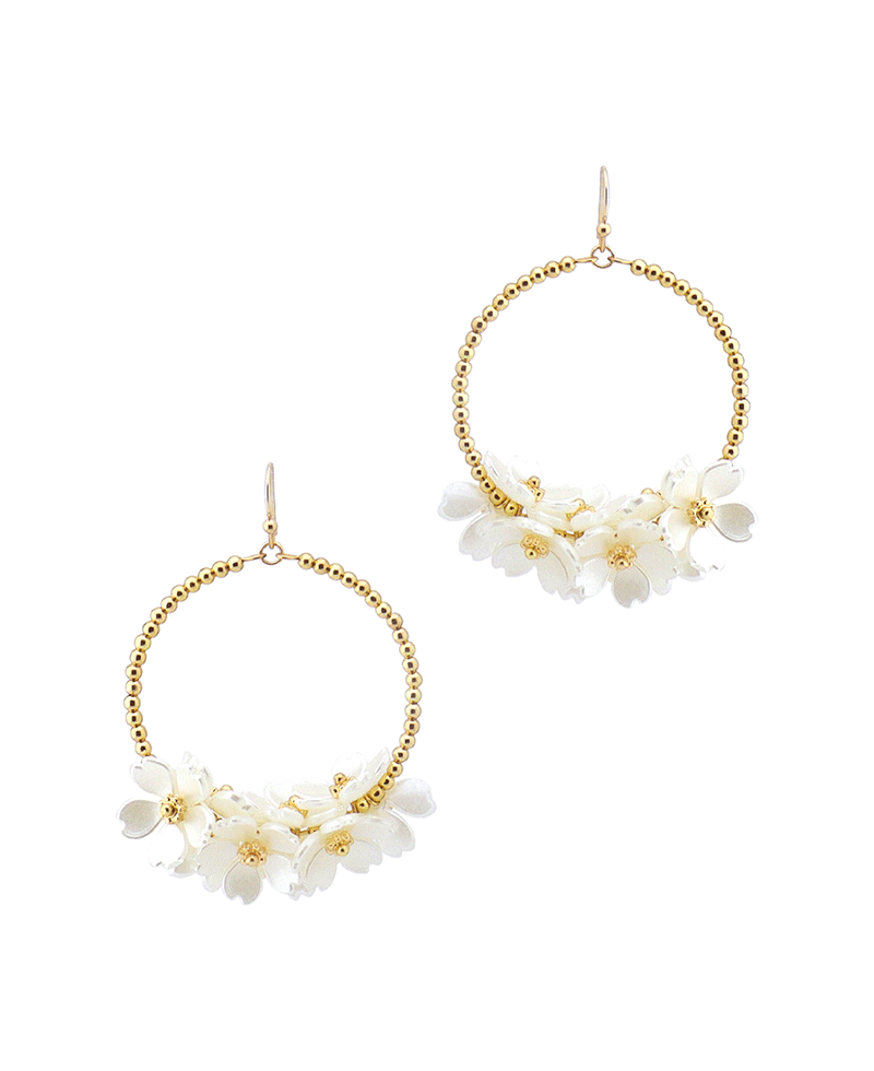 CCB Round w/ Flowers Earring