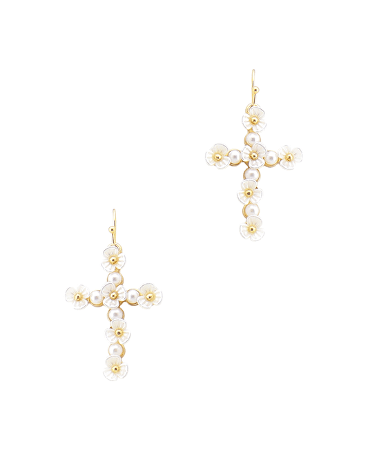 Cross w/ Flower Earring
