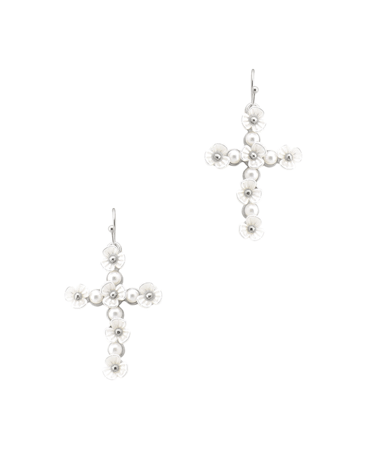 Cross w/ Flower Earring