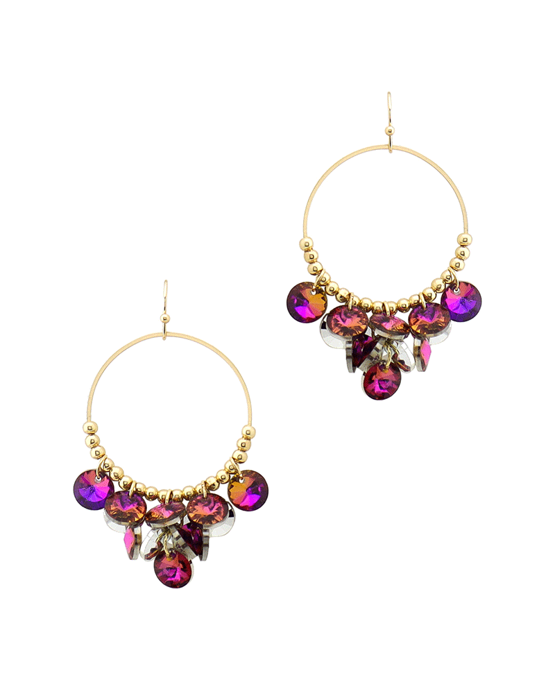 Crystal Dangling Round Earring