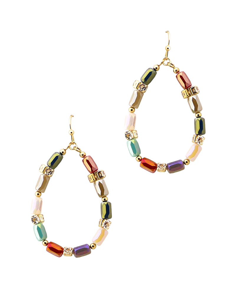 Multi Bead Teardrop Earring
