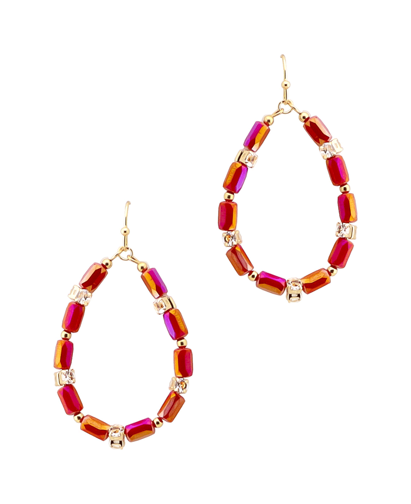 Multi Bead Teardrop Earring
