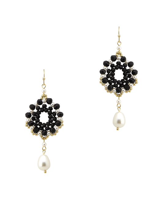 Pearl Drop Multi Bead Round Earring