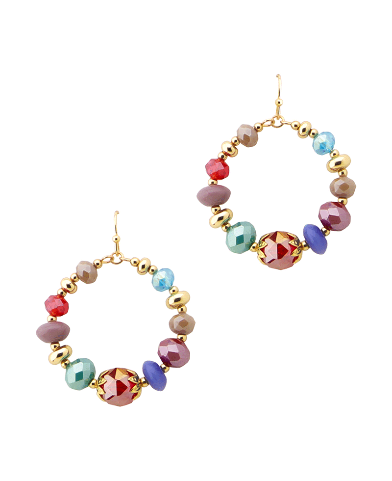 Multi Bead Round Earring