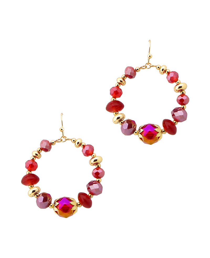 Multi Bead Round Earring