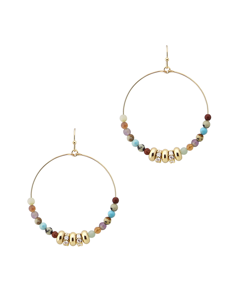Multi Bead Round Earring