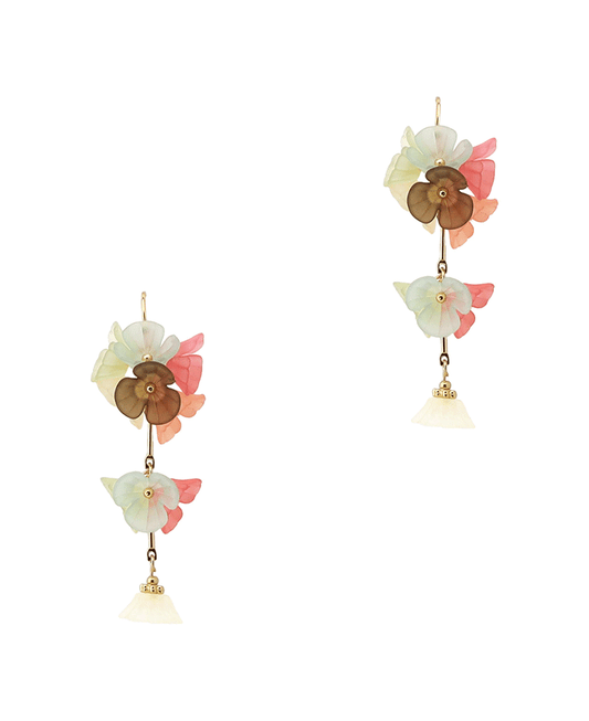 Multi Flower Drop Earring