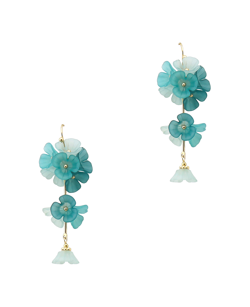 Multi Flower Drop Earring