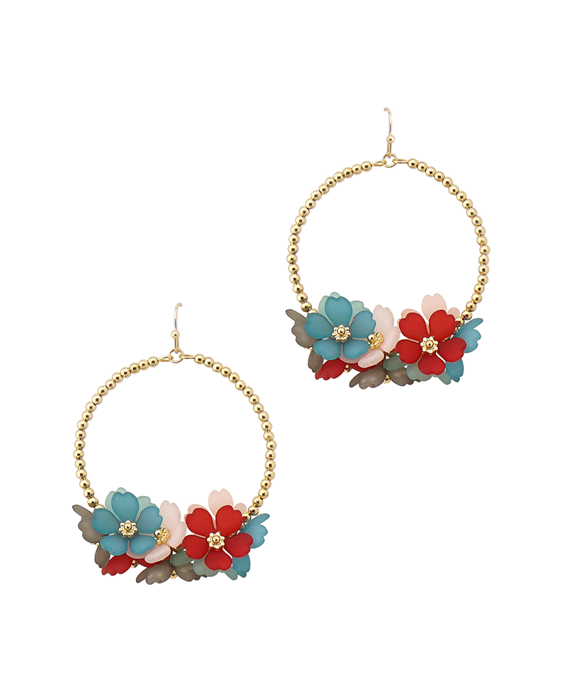 CCB Round w/ Flower Earring