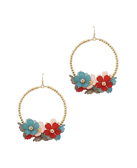 CCB Round w/ Flower Earring