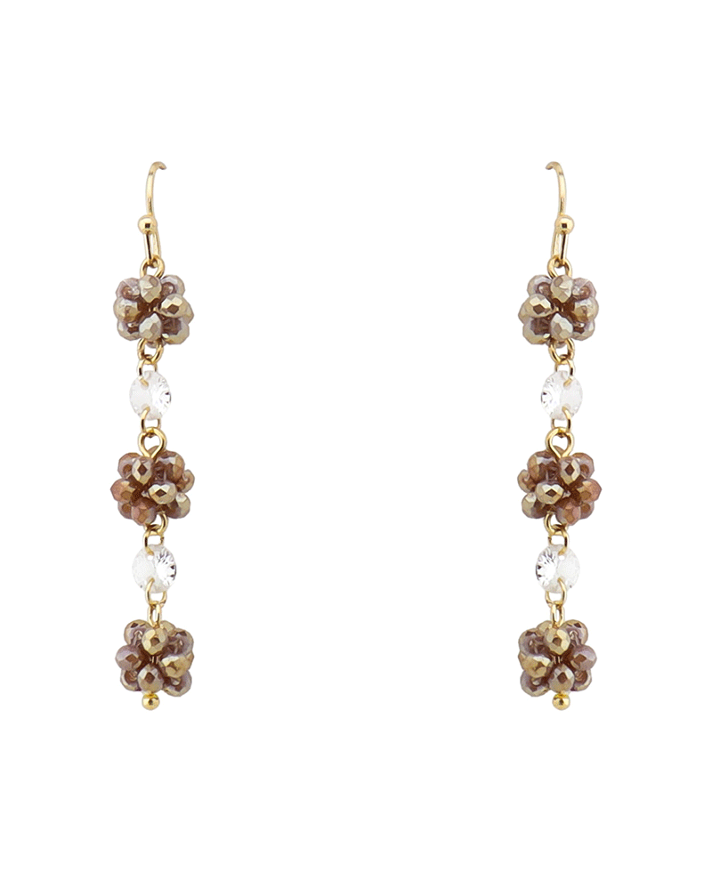 Glass Flower Drop Earring