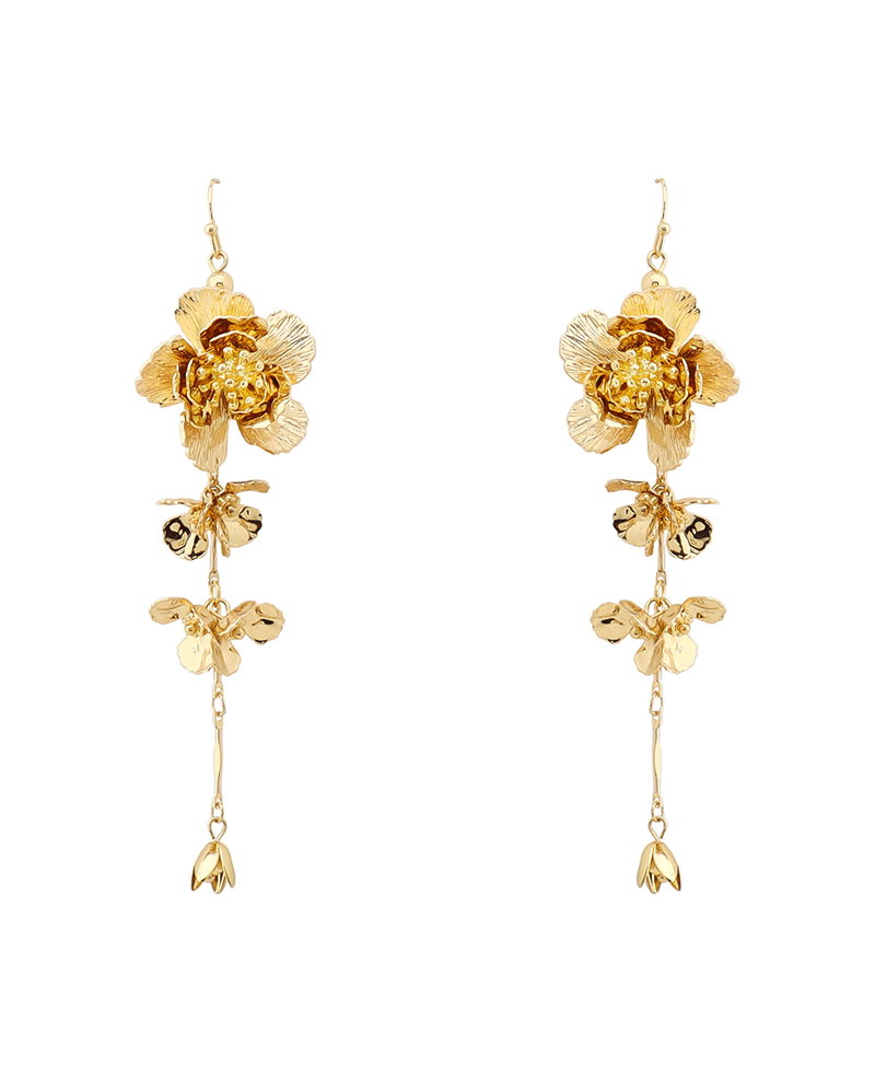 Metal Flower Drop Earring