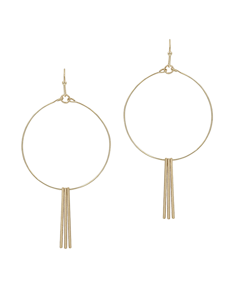 Metal Ring w/ Bars Earring
