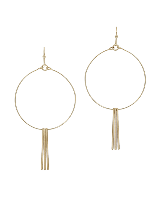 Metal Ring w/ Bars Earring