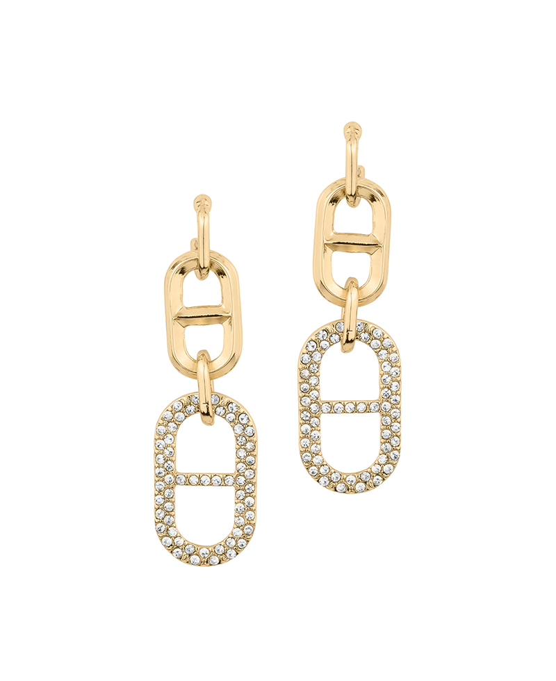 Metal Pave Mariner Post Earring