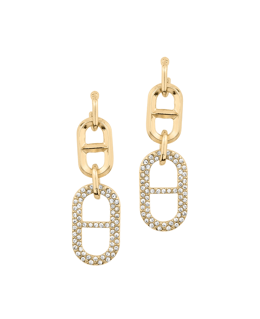 Metal Pave Mariner Post Earring